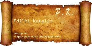 Páhi Katalin névjegykártya
